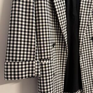 Bershka Black and White Checkered Blazer